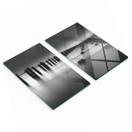 Multifunctionele decoratieve glazen borden met Thames-print, 2x30x52 cm