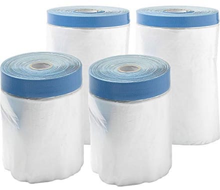 Afdekfolie met Plakband - Ideaal voor Schilderwerk, 4 Stuks, 2 Maten