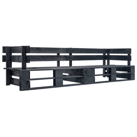 vidaXL - Tuinbank - 2-zits - pallet - hout - zwart