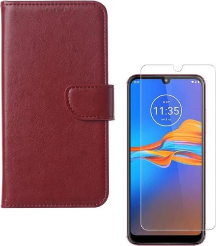 hoesje Geschikt voor: Samsung Galaxy M31S Portemonnee Bordeaux met 2 stuks Glas Screen protector