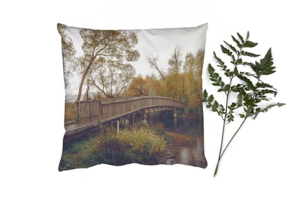 Sierkussens - Kussentjes Woonkamer - 45x45 cm - Herfst - Brug - Bomen