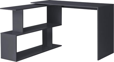 Hoekbureau met open kast Arendal 120x50x76,5 cm donkergrijs