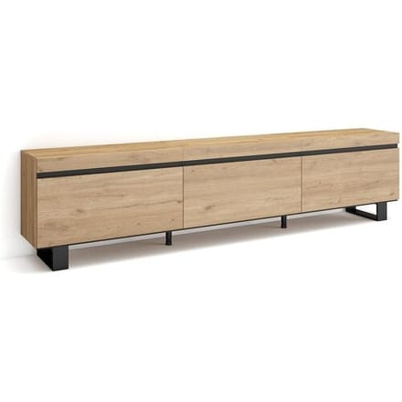 Skraut Home TV-Meubel, Lowboard, 240x35x57cm, Industrieel design, Eiken