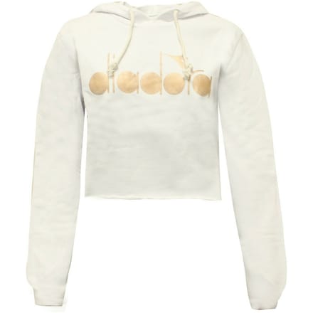 Diadora Cropped Witte Hoodie voor Vrouwen