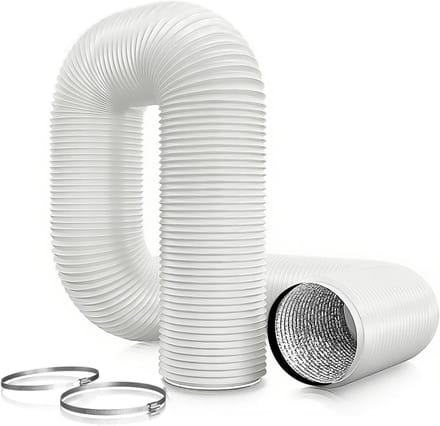 Drain Hose 125 mm Aluminium PVC Flexible Ventilation Hose with Clamps