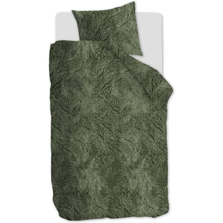 At Home by BeddingHouse Feel Warm dekbedovertrek - Eenpersoons - 140x200/220 - Groen