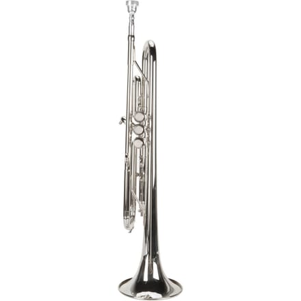 Bb Trompet Set met Mondstuk Vernikkeld Bastrompet Blaasinstrument voor Student Beginner zilver