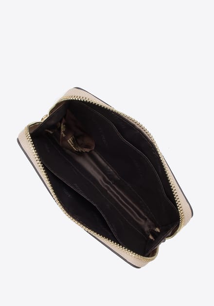 Wittchen Dames mini leren handtas met dikke ketting, beige, natuurlijk leer