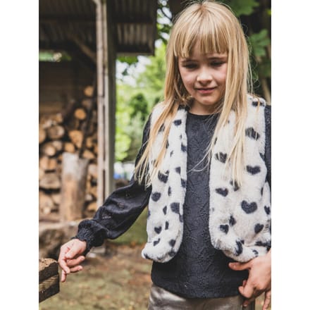 LOOXS Little Meisjes Gilets - Maat 92/98 in de kleur Gebroken Wit van 100% Polyester - 2533-7085-008