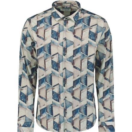 No Excess Shirt Stretch Allover Printed Night Größe: L | Business hemden Outlet | Herren | Schwarz
