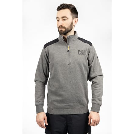 Caterpillar Essential 1/4 Zip Polyester Heren Grijze Sweater