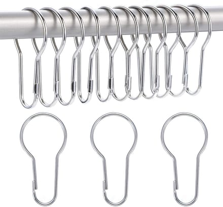Famanu - Set van 40 douchegordijn haken, kunststof, wit