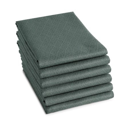 DDDDD - 6x Theedoek - Akira 60 x 65 cm - Groen - Set van 6 stuks