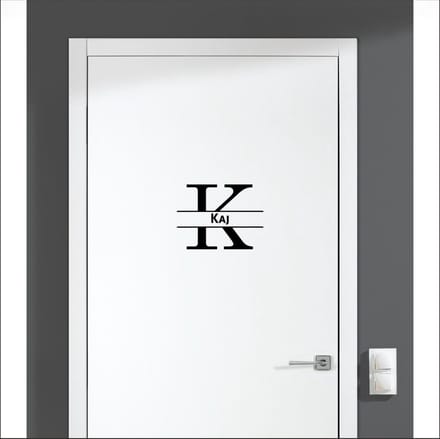 Deursticker Met Naam -  Kaj - Zwart