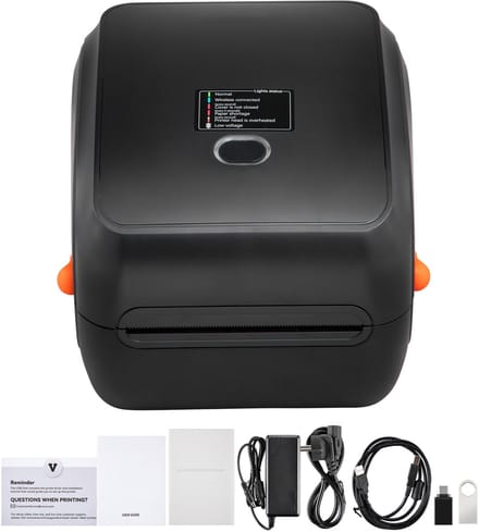 Thermische Labelprinter 300 DPI voor 4 X 6 Verzendpakketten, Draadloze Bluetooth met Automatische Labelherkenning, Ondersteunt Windows/MacOS/Linux/Android/iOS, Compatibel met Amazon, eBay, Etsy Enz