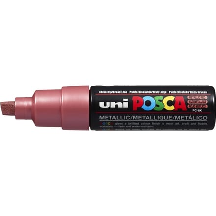 Metallic Rood verfstift op waterbasis met schuine punt breed