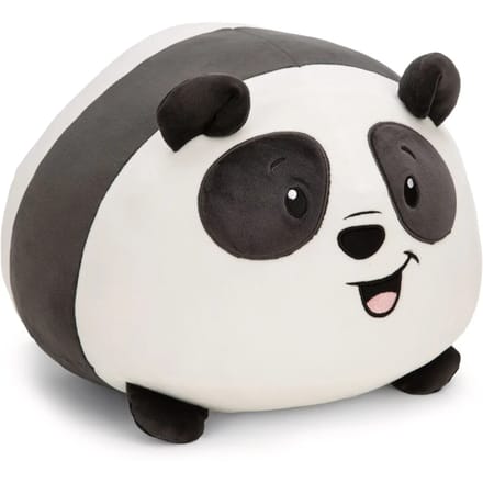 Nici knuffelkussen panda 30x34cm pluche zwart-wit kussen.