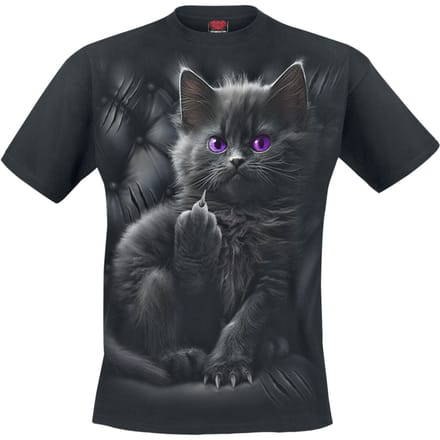 Spiral - Gothic T-shirt - Cattitude - S tot 4XL - zwart