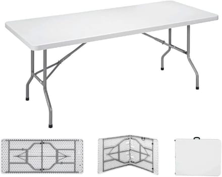 Inklapbare tafel - Klaptafel - Buiten eten - Stevig stalen frame - 180 cm breed