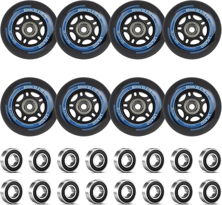 Set van 8 Inline Skate Wielen 80mm 85A met ABEC-9 Lagers voor Binnen en Buiten