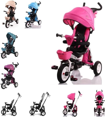 Driewieler 3-in-1 - Kinderfiets - Kind Vermaak - Inklapbaar Ontwerp - 75 x 52 x 110 cm - Roze