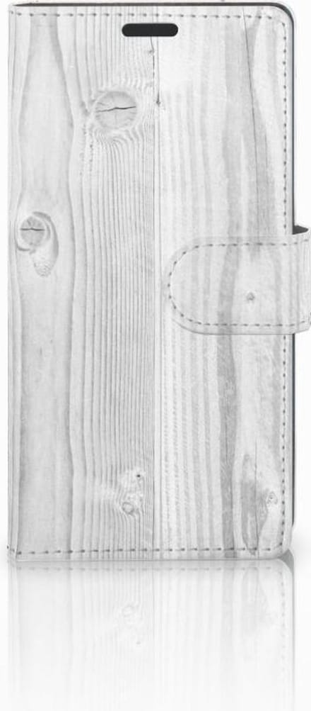 Sony Xperia Z3 Book Style Case White Wood