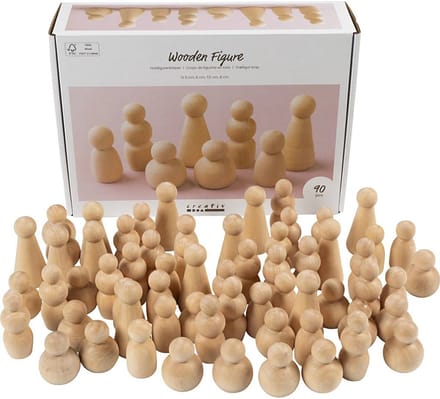 CC Wooden Figure Body, H: 5-8 cm, 90 asstd./ 1 pack