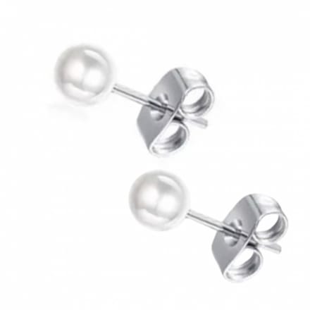 Synthetische - Parel oorbellen 5 mm wit