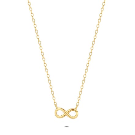Twice As Nice Halsketting in 18kt verguld zilver, infinity 40cm+5cm