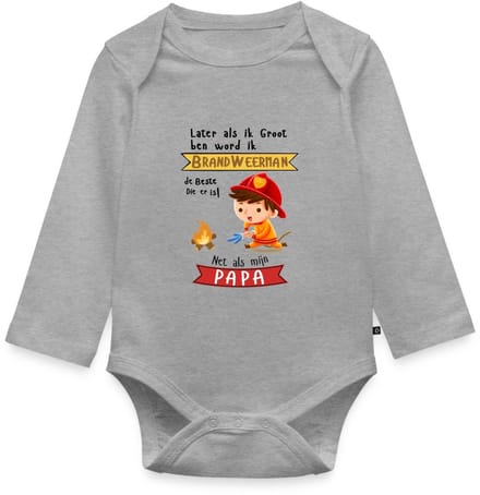 Papa Is De Beste Brandweerman Baby Rompertje Met Lange Mouwen