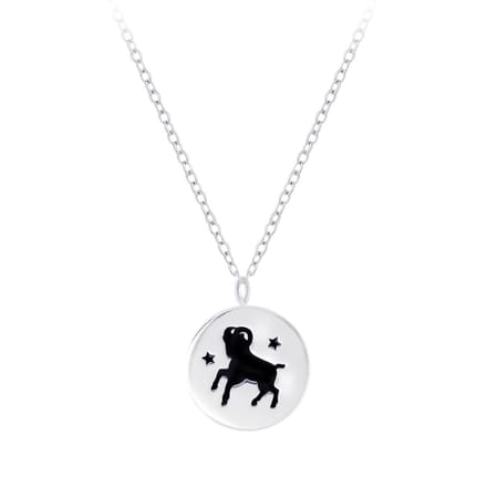 Joy|S - Zilveren sterrenbeeld Aries Ram hanger met ketting