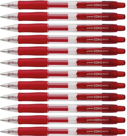 Penac CCH-3 - Gelpen - 0.7mm - Rode Inkt - 12 Gelpennen