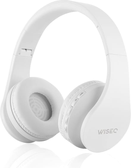 WiseQ Draadloze Koptelefoon Kinderen – Witte Bluetooth Kinderkoptelefoon met Microfoon – FM-Radio – 8u Bluetooth Geluidsdempend – Wit