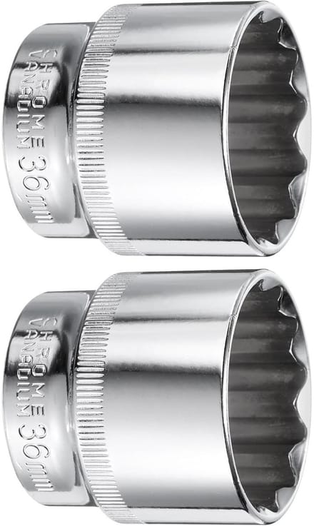 Dailygoods- Diepe Socket 36mm - 12 Punt - Chroom-vanadiumstaal - Heavy Duty - Verchroomd - Duurzaam ontwerp - Steeksleutel