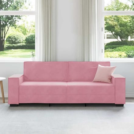 vidaXL - Driezitsbank - 220x78x84 - cm - fluweel - roze