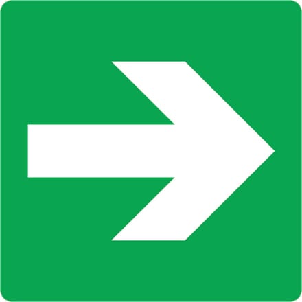 Vluchtroute sticker 150x150 mm - vinyl - ISO 7010 E005