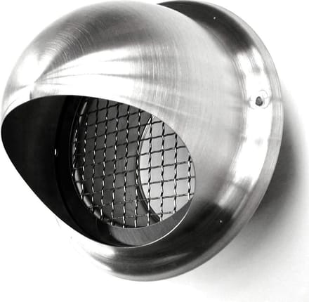Paneir Airdesigns - Bolrooster Ø 100 mm - grofmazig gaas - geborsteld RVS