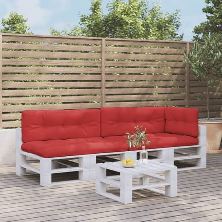 vidaXL - Palletkussens - 5 - st - stof - rood