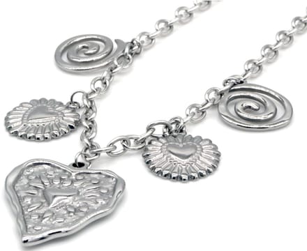 Ketting met XL bedels - RVS - zilverkleurig - 40-45 cm - dames