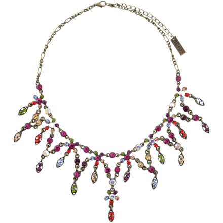 Behave® Ketting goudkleur met multi kleurige stenen – 40 cm mode-accessoire