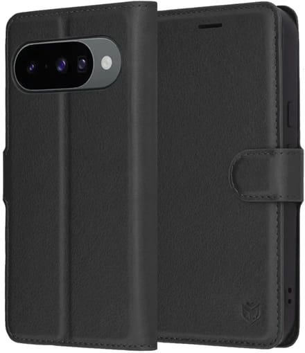 Hoesje geschikt voor Google Pixel 10 / 10 Pro - Techsuit Leather Folio Book Wallet Case - Zwart