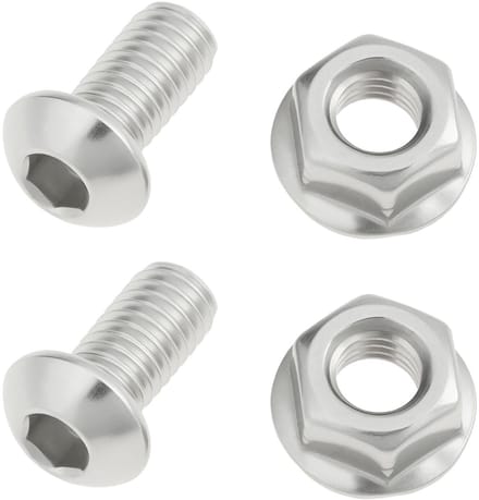 Dailygoods - 2 stuks M6x12mm Motorfiets Batterij Deksel Klink Schroeven met Moeren