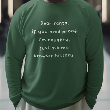 Foute Kerst Trui Groen Dear Santa If You Need Proof I'm Naughty, Just Check My Browser History 4XL