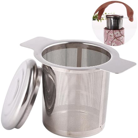 Thee Zeef RVS Thee Infuser Zeef Niet-toxisch Duurzaam met Deksel Thee Filter L(for 6.5-9kg) gray