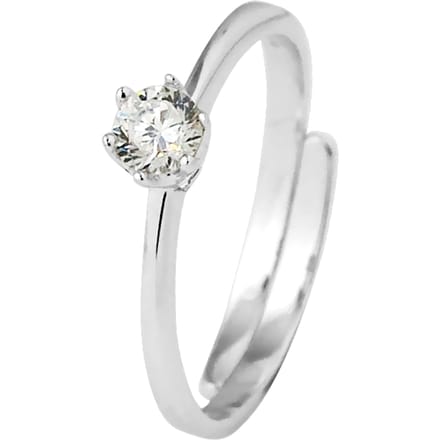 Solitaire 4 mm zirkoniumoxide sieraden zilver 925 verstelbaar - Sophie