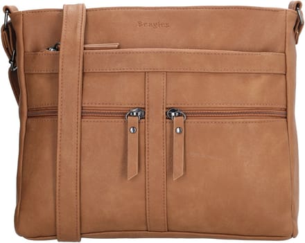Beagles Majorca Crossbodytas - Schoudertas - Dames - Rits - Tussenvak - Verstelbare Schouderband - Praktisch - Camel