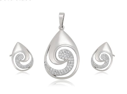 N3 Collecties Geplatineerde waterdruppel hanger sieraden set