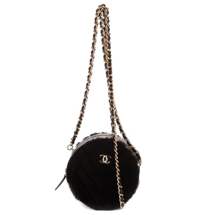 CC Shearling Chevron Round Crossbody   schoudertas