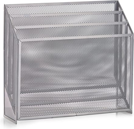 Zeller tijdschriftenrek/houder - grijs - 32 x 30 cm - metaal