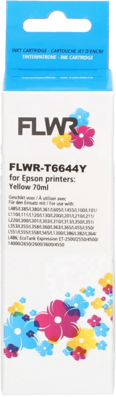 FLWR - Inktfles / T6644 / Geel - Geschikt voor Epson